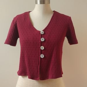 Burgundy Crop Top